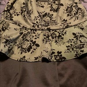 Beautiful one piece olive/black peplum dress. 3X.